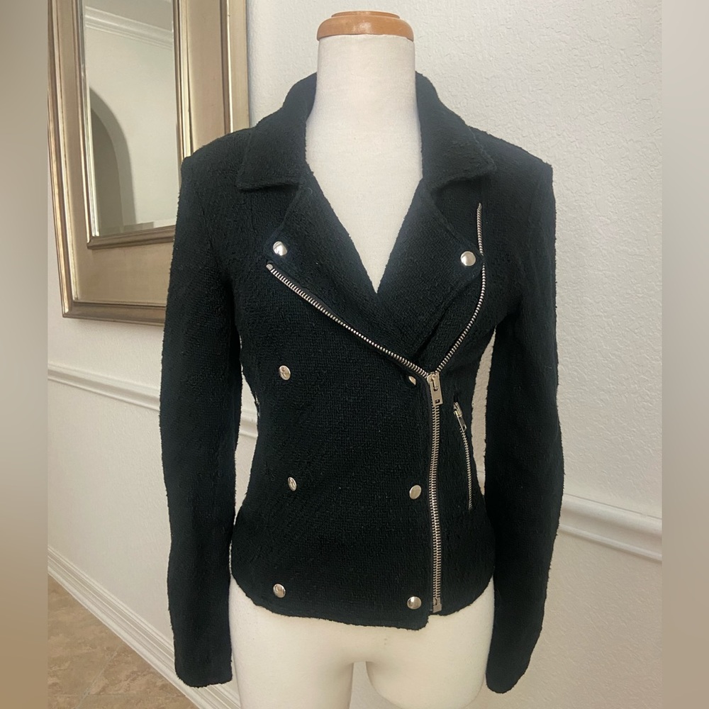 IRO Black Moto Jacket Size 34